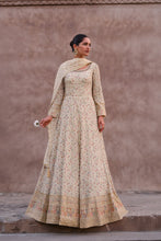 Load image into Gallery viewer, Off White Embroidered Georgette Anarkali Suit - Diva D London LTD