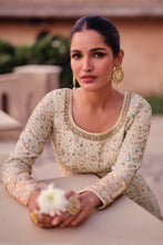 Load image into Gallery viewer, Off White Embroidered Georgette Anarkali Suit - Diva D London LTD