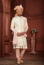 Load image into Gallery viewer, Peach Handwork Embroidery Sherwani