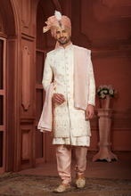Load image into Gallery viewer, Peach Handwork Embroidery Sherwani