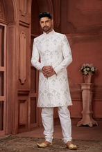 Load image into Gallery viewer, White Handwork Embroidery Sherwani