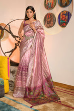 Load image into Gallery viewer, Sundown Pink Organza Saree