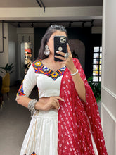 Load image into Gallery viewer, White Pure Cotton Lehenga With Gotta Patti Touch Up