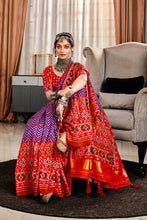 Load image into Gallery viewer, Majesty Purple and Red Printed Patola Saree