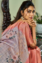 Load image into Gallery viewer, Enchanting Lavender Digital Printed Handloom Kotha Silk Saree With Contrast Blouse