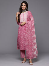 Load image into Gallery viewer, Indo Era Lavender Embroidered Straight Kurta Trousers With Dupatta Set - Diva D London LTD