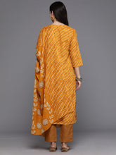 Load image into Gallery viewer, Indo Era Mustard Printed Straight Kurta Trousers With Dupatta set - Diva D London LTD
