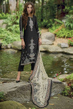 Load image into Gallery viewer, Black With Cream Pure Viscose Muslin Digital Print With Designer Embroidery Suit