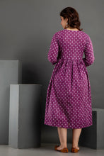 Load image into Gallery viewer, Purple Nursing Dress With Zips Both Sides