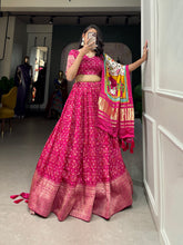 Load image into Gallery viewer, Pink Dola Silk Lehenga Choli With Dupatta