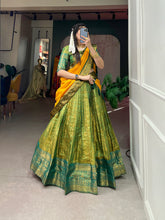 Load image into Gallery viewer, Lime Green Kanjivaram Silk Lehenga Choli With Dupatta