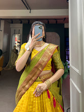 Load image into Gallery viewer, Yellow Kanjivaram Silk Lehenga Choli With Dupatta