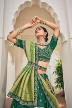 Load image into Gallery viewer, Green Art Silk Lehenga With Resham Embroidery