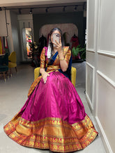 Load image into Gallery viewer, Pink South Indian Silk Lehenga Choli