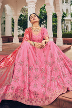 Load image into Gallery viewer, Pink Banarasi Silk Lehenga Choli With Resham Embroidery &amp; Mirrors