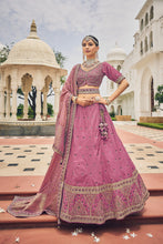 Load image into Gallery viewer, Mauve Silk Lehenga Choli With Resham Embroidery &amp; Mirrors