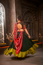 Load image into Gallery viewer, Green Embroidered Ethnic Traditional Navratri Chaniya Choli