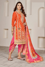 Load image into Gallery viewer, Orange With Pink Dhoti Suit With Heavy Handwork Embroidery