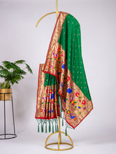 Load image into Gallery viewer, Green Pathani Dupatta With Zari Weaving