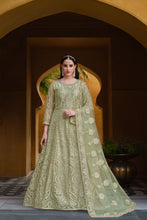 Load image into Gallery viewer, Alluring Net Fabric Green Party Style Anarkali Suit