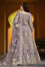 Load image into Gallery viewer, Purple Alluring Net Fabric Party Style Anarkali Suit