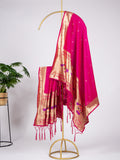 Pink Pathani Dupatta With Zari Weaving