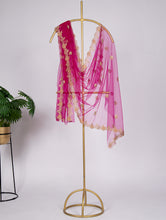 Load image into Gallery viewer, Pink Net Dupatta With Embroidery Cut Work and Stone Work