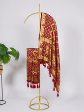 Load image into Gallery viewer, Maroon Bandhani Gaji Silk Dupatta With Zari Weave