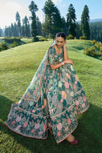 Load image into Gallery viewer, Green Silk Resham Embroidered Panelled Lehenga With Mint Duppata
