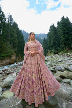 Load image into Gallery viewer, Mauve Silk Resham Embroidered Panelled Lehenga With Matching Duppata