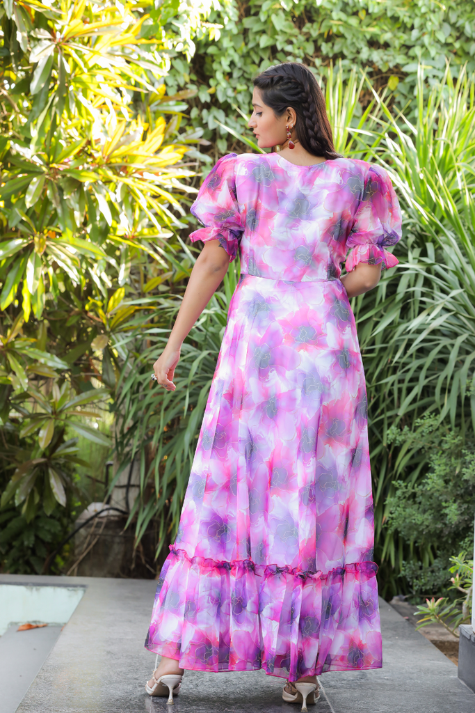 Purple Georgette Summer Dress