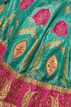 Load image into Gallery viewer, Pink and Turquoise Banarasi Lehenga with Heavy Work