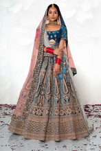 Load image into Gallery viewer, Morpich Bridal Velvet Embroidery Lehenga With Two Duppata