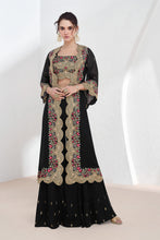 Load image into Gallery viewer, Black Embroidered Lehenga Choli With Jacket