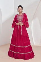 Load image into Gallery viewer, Red Embroidered Lehenga Choli With Jacket