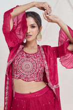 Load image into Gallery viewer, Red Embroidered Lehenga Choli With Jacket