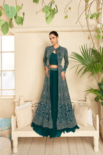 Load image into Gallery viewer, Bottle Green Indo Western  Wear Suit With Embroidered Ethnic Jacket