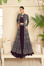 Load image into Gallery viewer, Navy Blue Indo Western  Wear Suit With Embroidered Ethnic Jacket
