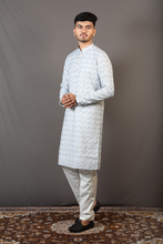 Load image into Gallery viewer, Sky Blue Lakhnavi Sequins Kurta Pajama