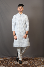 Load image into Gallery viewer, Sky Blue Lakhnavi Sequins Kurta Pajama
