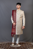 Aristocratic Beige Color Sherwani Suit
