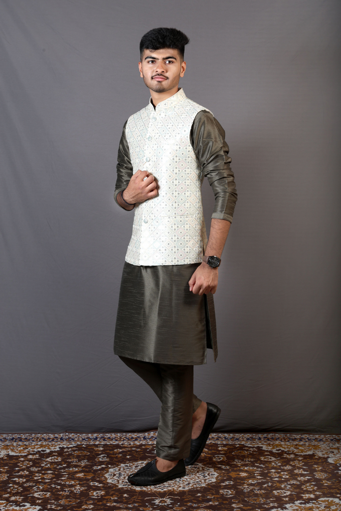 Mehndi Color Kurta Pajama for Men