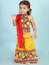 Load image into Gallery viewer, Baby Girls Yellow Bandhani Navratri Lehenga
