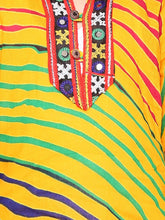 Load image into Gallery viewer, Yellow Boys Lehariya Print Kurta Pyjama
