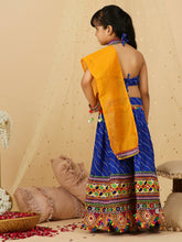 Load image into Gallery viewer, Royal Blue Navratri Halter Neck Choli With Lehariya Lehenga
