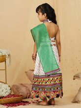 Load image into Gallery viewer, White Navratri Halter Neck Choli With Lehariya Lehenga