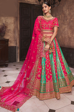 Load image into Gallery viewer, Red And Mint Embroidery Lehenga Choli