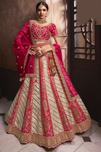 Load image into Gallery viewer, Red And Cream Embroidery Lehenga Choli
