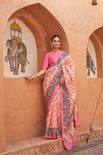 Load image into Gallery viewer, Peach Brasso Traditional Designer Saree