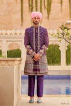 Load image into Gallery viewer, Couple Matching Royal Purple Indo-Western Sherwani and Lehenga With Beads And Sequins Work